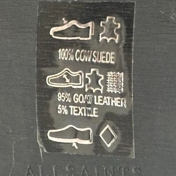 Allsaints Fion Black Suede Boots - size 40 (US 10) - Picture 5 of 10